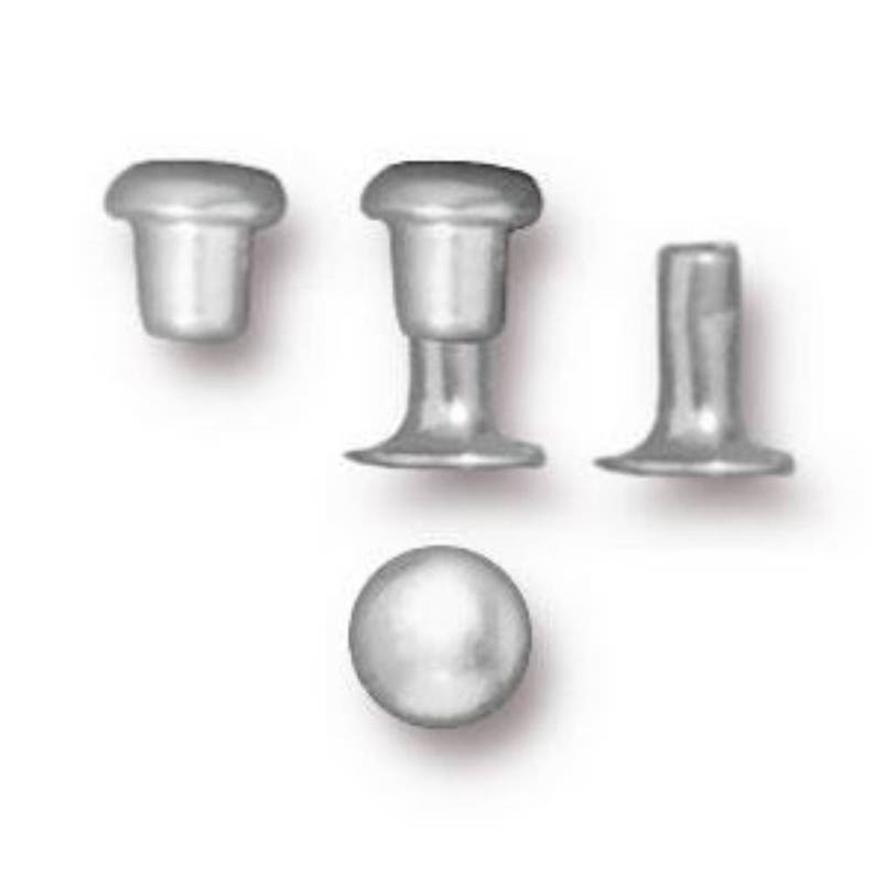 4mm Compression Rivets Bright Silver Plated Brass Leather Etsy