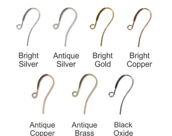 Tall French Hook Ear Wires 26mm, 7 Colors Available, Elegant Ear Wires