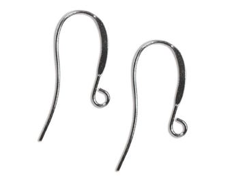 144 Gunmetal French Hook Ear Wires: Elegant 26mm Earring Findings