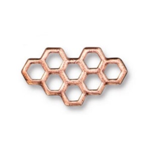 Honeycomb Links, TierraCast Antique Copper-Plated Pewter, Made in the USA image 1