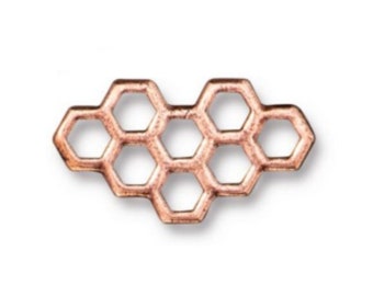 Honeycomb Links, TierraCast Antique Copper-Plated Pewter, Made in the USA