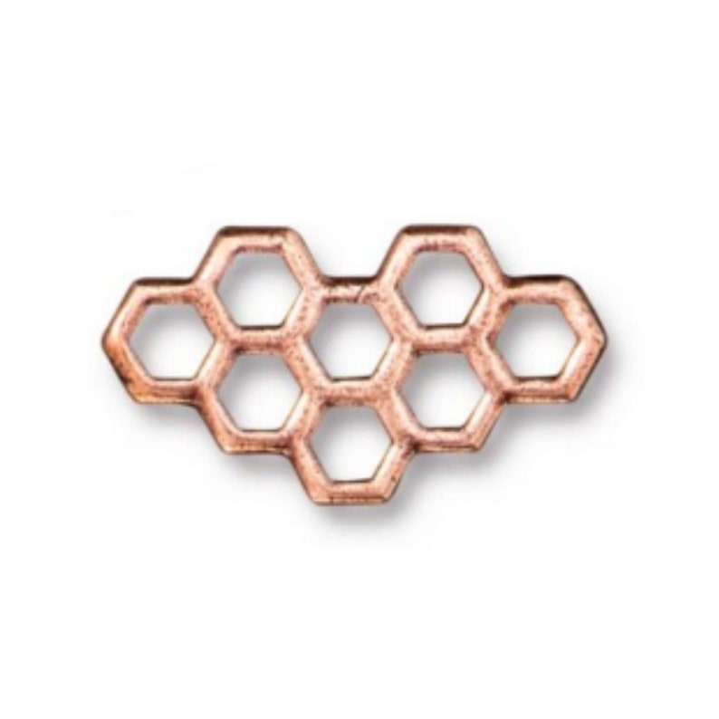 Honeycomb Links, TierraCast Antique Copper-Plated Pewter, Made in the USA image 1