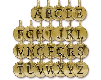 Letter Charm, TierraCast Antique Gold-Plated Pewter, Wholesale Letter Charms, Authorized TierraCast Dealer (T901)