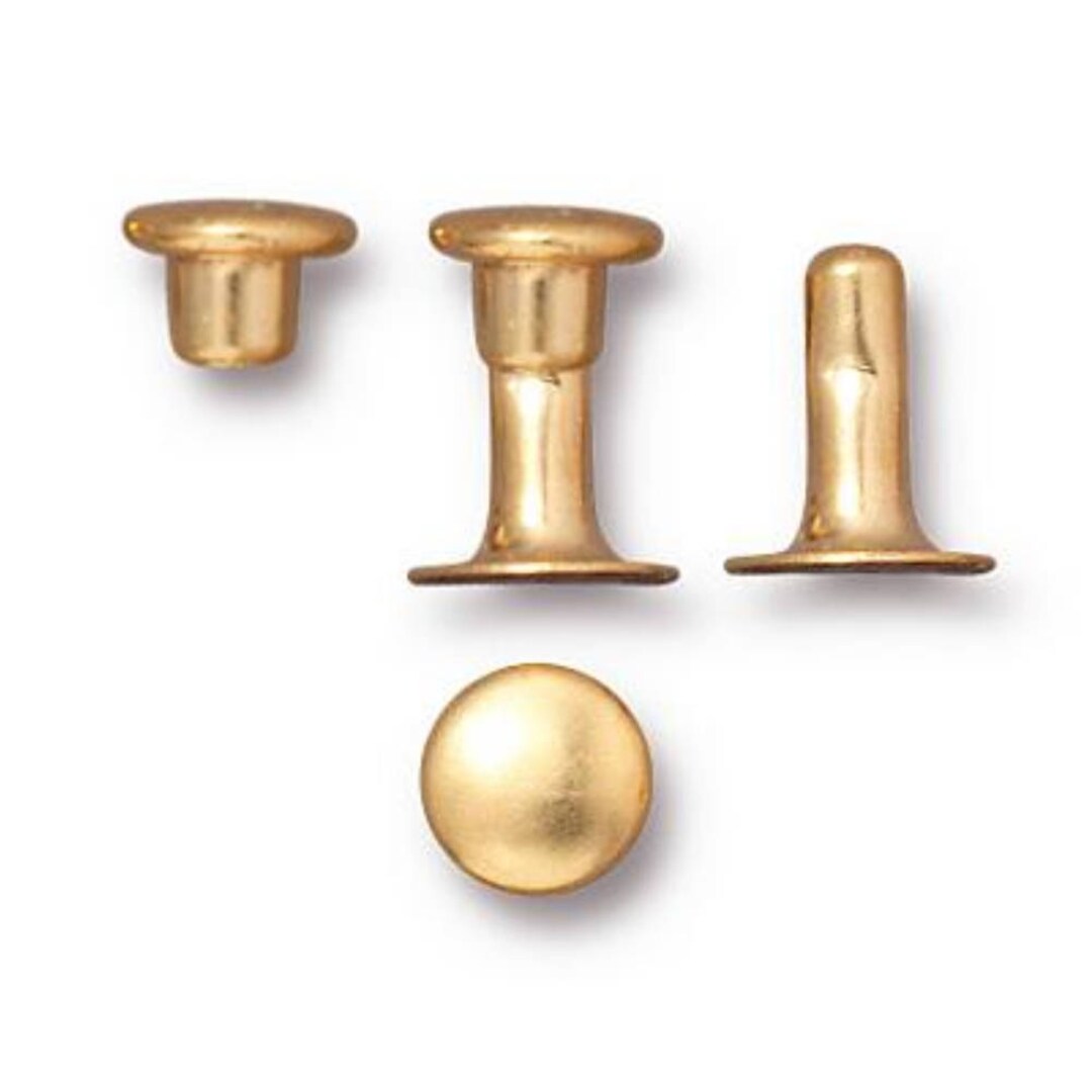 6mm Compression Rivets, Bright Gold Plated Brass, Pkg. of 10 Authorized