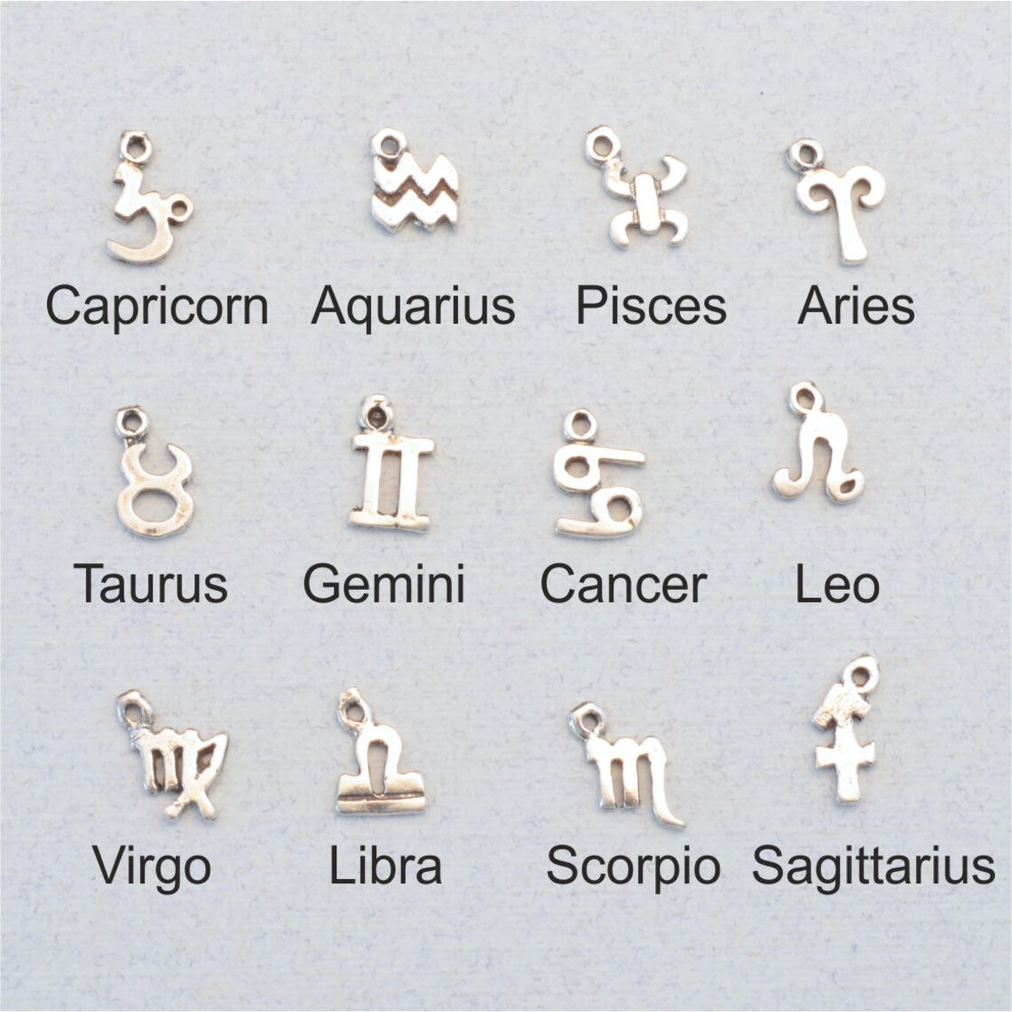 TINY Sterling Silver Zodiac Charms 5x8mm 925 Sterling Etsy