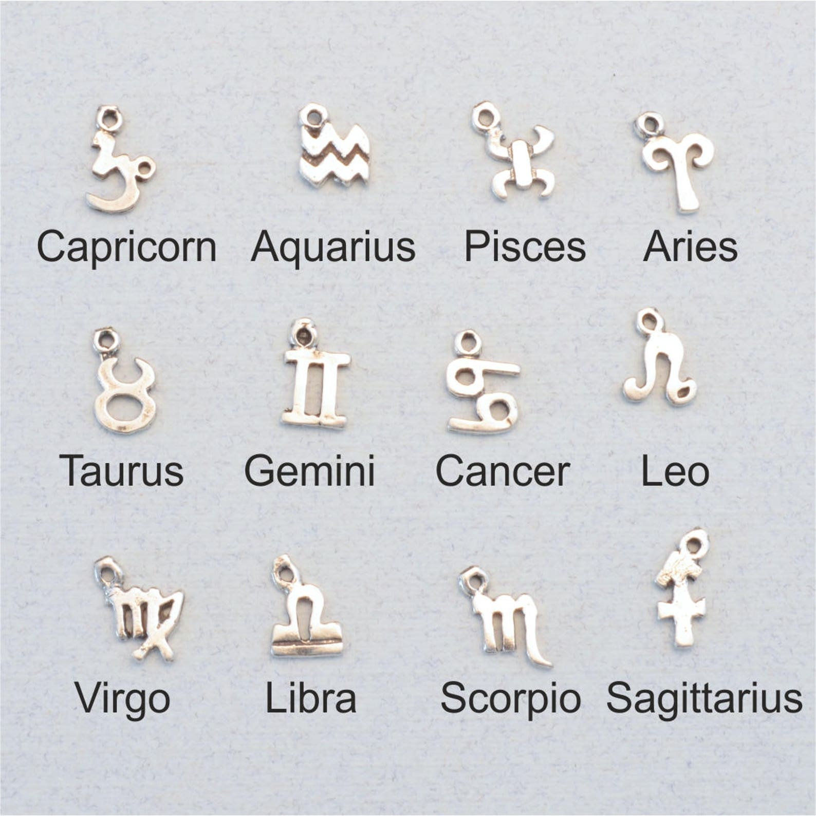 TINY Sterling Silver Zodiac Charms 5x8mm 925 Sterling Etsy