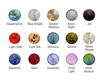 12mm  Crystal Rivoli, Pkg. of 12, Choose Color, USA Seller