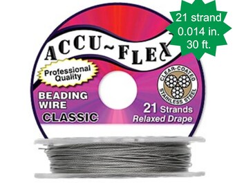 Accu flex Beading Wire 49 Strand Clear Stainless Steel 014 Etsy