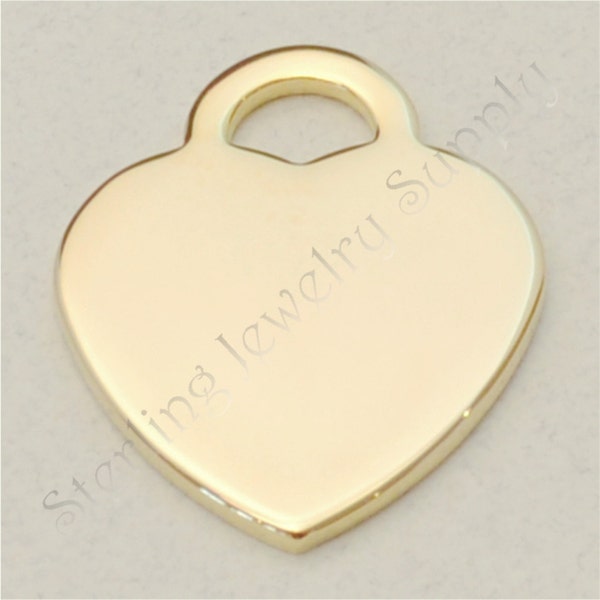 10 pc. 22mm Gold-Plated Heart Blank Metaza Pendant, Impact Printing Pendant Blank, USA Seller, Fast Low Shipping