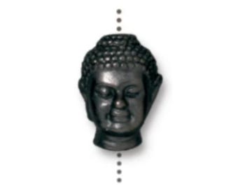 Buddha Beads Large Hole TierraCast Black Plated Pewter