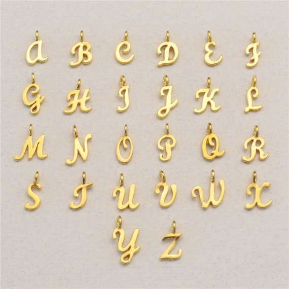 Gold Vermeil Script Letter Charms, 10-12mm Height, Gold Vermeil Initial  Charms, Wholesale Letters, Alphabet Charms (G901)