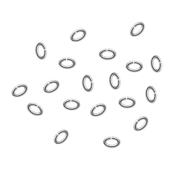 3x2mm Oval 24 Gauge Sterling Silver Open Jump Rings, 50 Pieces