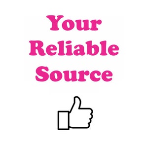 May include: Pink text on a white background reads "Your Reliable Source" with a black thumbs up icon below.