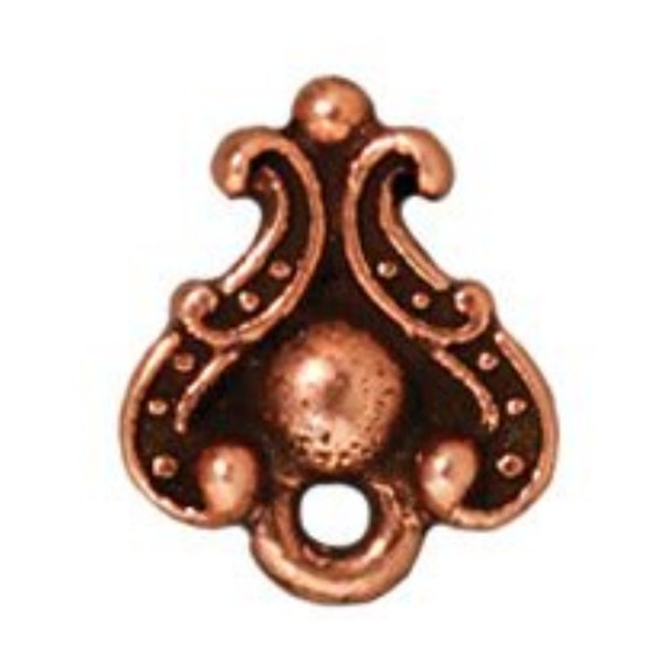 Duchess Earring Posts, TierraCast Antique Copper-Plated Pewter, Titanium Post