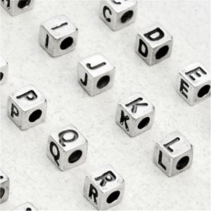 Small Sterling Silver Letter Cube Beads, 3.8 x 3.9mm, 925 Sterling Initials, Wholesale Silver Letters, USA Seller (S904)