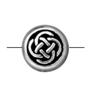 Small Celtic Circle Beads, TierraCast Antique Silver or Antique Copper Plated Pewter