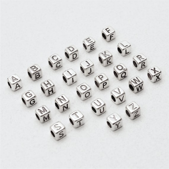 Large Sterling Silver Cube Letter Beads, Approximately 5.2mm, Sterling  Silver Initial Beads Wholesale Letter Beads, USA Seller S905 