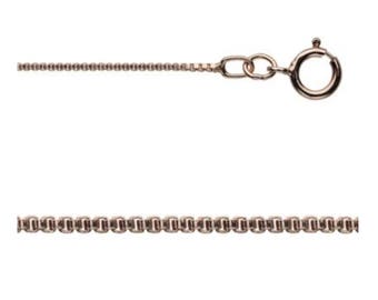 18 Inch 14 Kt ROSE Gold-filled 0.8mm Box Chain, 14/20 Gold-filled Box Chain, Wholesale Chain Supply, USA Seller (CRG102-18)