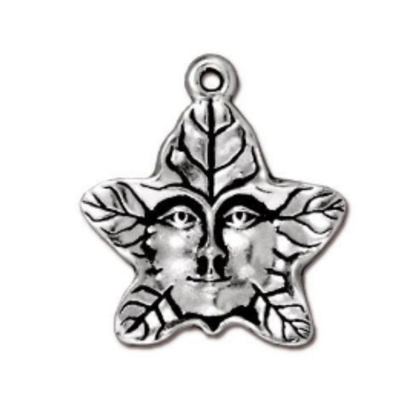 Tree Spirit Charm, TierraCast Antique Silver or Antique Gold Plated Pewter