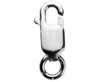 Sterling Silver Lobster Clasps, 4 x 8.5mm with Open Jump Ring, 925 Sterling Silver, USA Seller (S162)