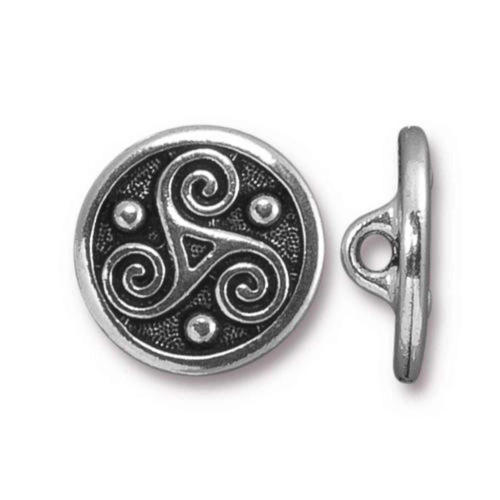 Triskele Button 5/8 Copper, Celtic Triskelion From Tierra Cast #6566- –  The Button Bird