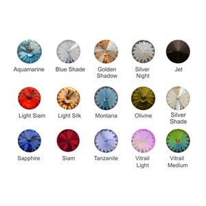 14mm  Crystal Rivoli, Pkg. of 4, Choose Color, USA Seller
