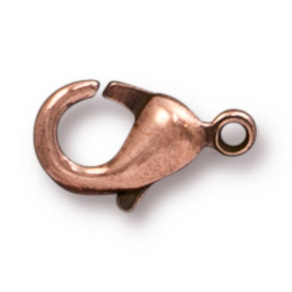 SMALL TierraCast 12mm Lobster Clasps, TierraCast Antique Copper Plated Brass