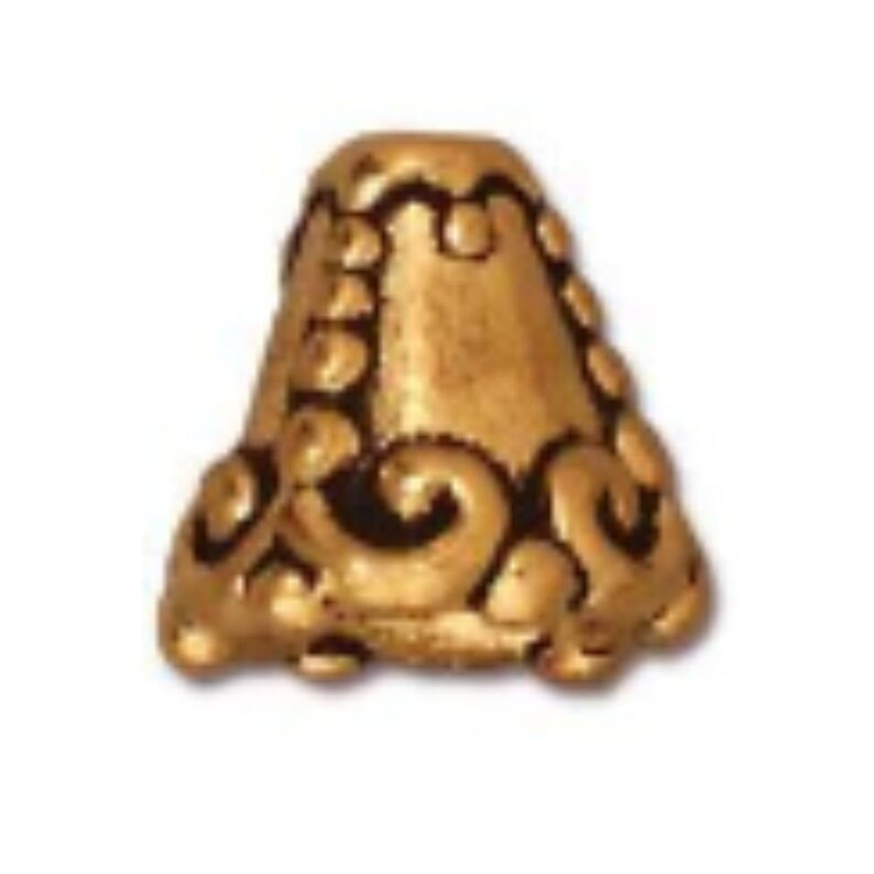 Click for Bulk Discounts Antique Gold or Antique Copper Plated Pewter Heirloom Cone Bead Caps TierraCast Antique Silver