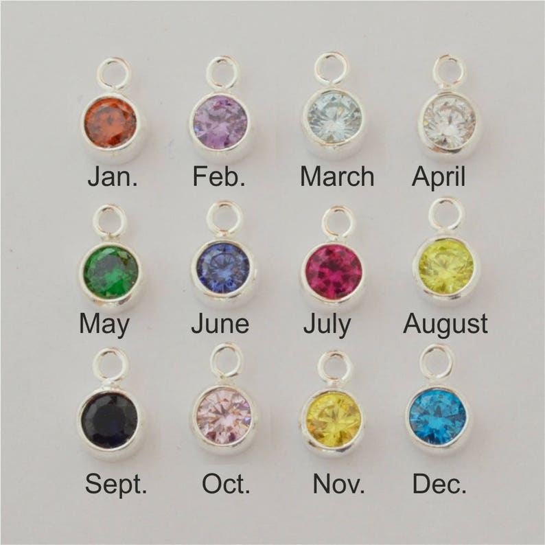 Sterling Silver Birthstone Charms 4mm CZ Birthstones Bulk Etsy