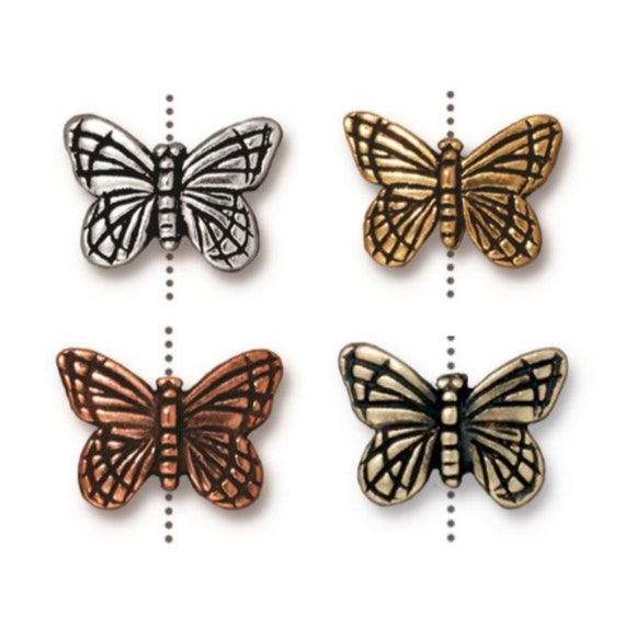 11.25mm x 15.75mm Antique Silver TierraCast Pewter Monarch Butterfly Bead #CK080 11.25mm x 15.75mm Antique Silver TierraCast Pewter Monarch Butterfly Bead #CK080