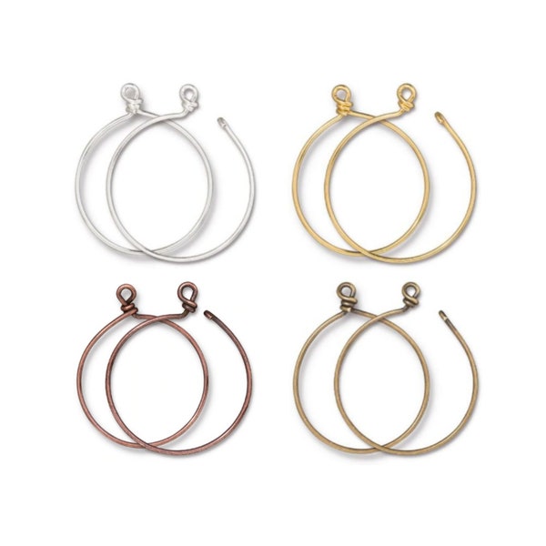 Large Charm Keeper Hoop, TierraCast Silver-Plated, Gold-Plated or Brass Ox, 42.13x39.11mm, 15 Gauge