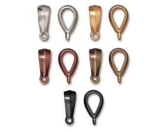 Classic Bail, TierraCast Bright Rhodium, Bright Gold, Antique Copper, Brass Ox or Black Oxide Gunmetal Plated Pewter