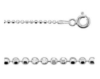 20 Inch DIAMOND CUT Italian Sterling Silver 1.5mm Ball Chain, Solid 925 Sterling, Made in Italy USA Seller (CS108-20)