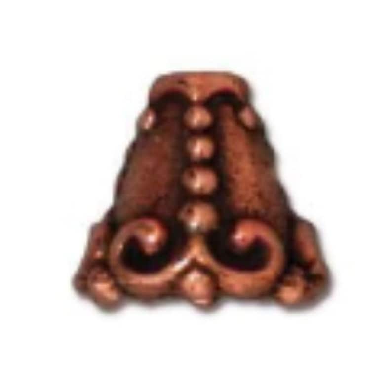 Click for Bulk Discounts Antique Gold or Antique Copper Plated Pewter Heirloom Cone Bead Caps TierraCast Antique Silver