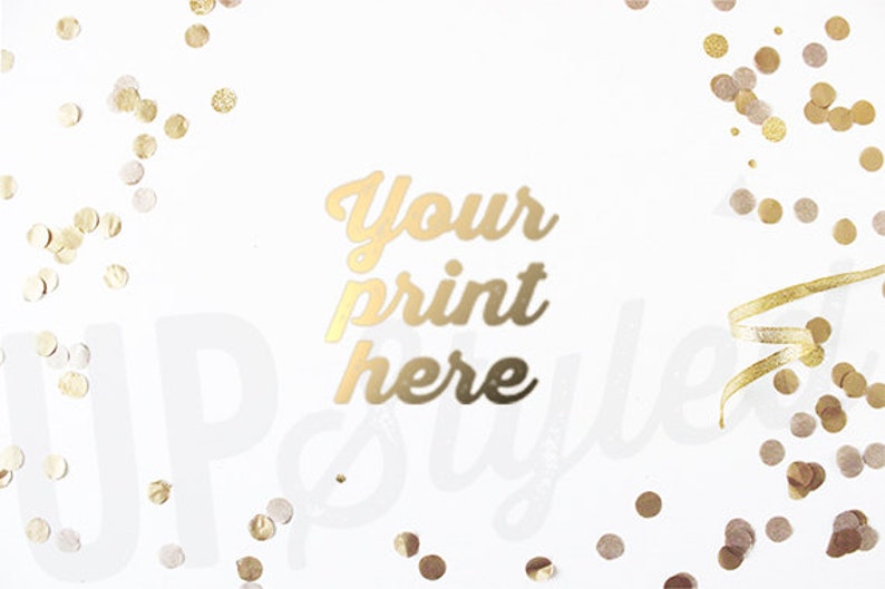 Gold Confetti Styled Photography Mock Up with or without