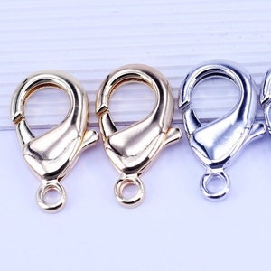 10pcs Gold Silver Lobster Clasps, Lobster Claw Clasps, Brass Clasps for Jewelry Making,17x28mm