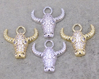 3pcs oxhead pendant,Ox bone Rhinestone Pendant,bull head pendant,Fine Jewelry Findings 67-69x46-47mm