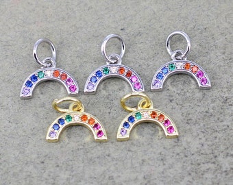 10 pezzi pavimentato CZ Crescent Moon Charms, Ciondoli collana per la produzione di gioielli