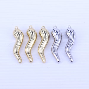 10pcs Gold Silver Chili Pendants,Chili pendant For Jewelry Making,8*28mm