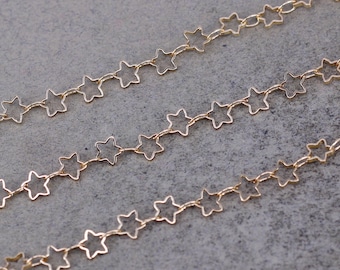 5 Meters Gold Metal Star Link Chain for jewelry making