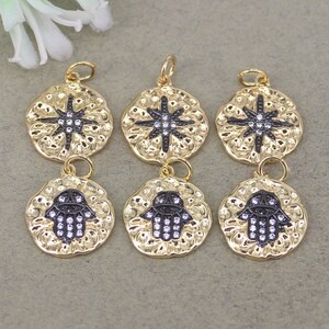 10pcs Fashion Micro Pave CZ Star Pendant,CZ Palm Pendant For DIY Jewelry Making