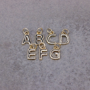 26stk Mini Alphabet Buchstabe Charms, 18K Gold Anfangsbuchstabe Anhänger, kleine Anfang Alphabet Charms, Zusatz Charm für die Schmuckherstellung