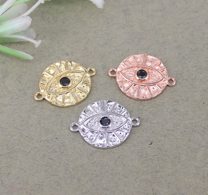 10pcs Fashion Round shape connector Beads,CZ Eye beads For Jewelry Making