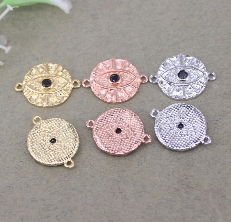 10pcs Fashion Round shape connector Beads,CZ Eye beads For Jewelry Making