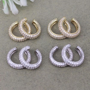 5Pairs Dainty Micro Pave CZ Ear Cuff, Simple Ear Cuff, Cartilage Cuff, Girls Earrings, Huggie Ear Cuff, Non Pierced Ear Cuff