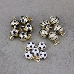 20pcs Gold Plated Enamel Football Charms,Enamel Basketball Charms,Sport Ball Charms,Soccer Charms for Jewelry Making
