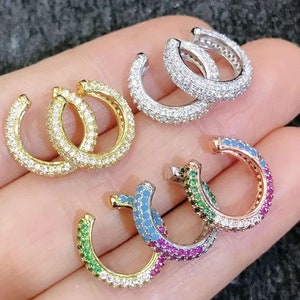 CZ Micro Pave Ear Cuff,Simple Ear Cuff no Piercing,Cartilage Cuff