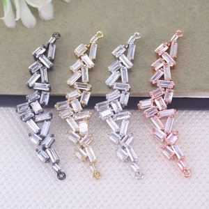 10pcs Metal Copper Micro Pave CZ connector Beads,handmade diy bracelet accessories