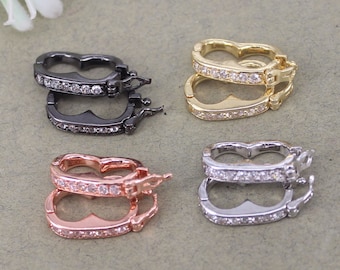 10pcs Micro Pave CZ abnehmbare Kaution, CZ Verschlüsse, Anhänger Enhancer Verschluss, Anhänger Kaution Verschluss, für Schmuckherstellung