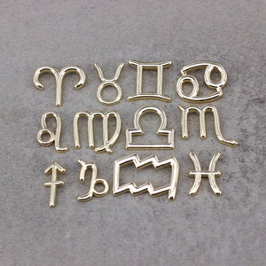 20 sztuk Złoty Srebrny Znaki Zodiaku Medalion Charm, Horoskop Charms Do Tworzenia Biżuterii
